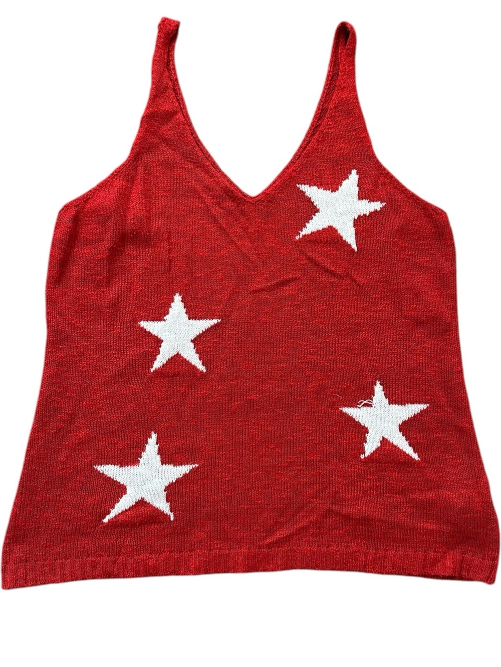 MAURICES red white star tank top sweater size Medium
